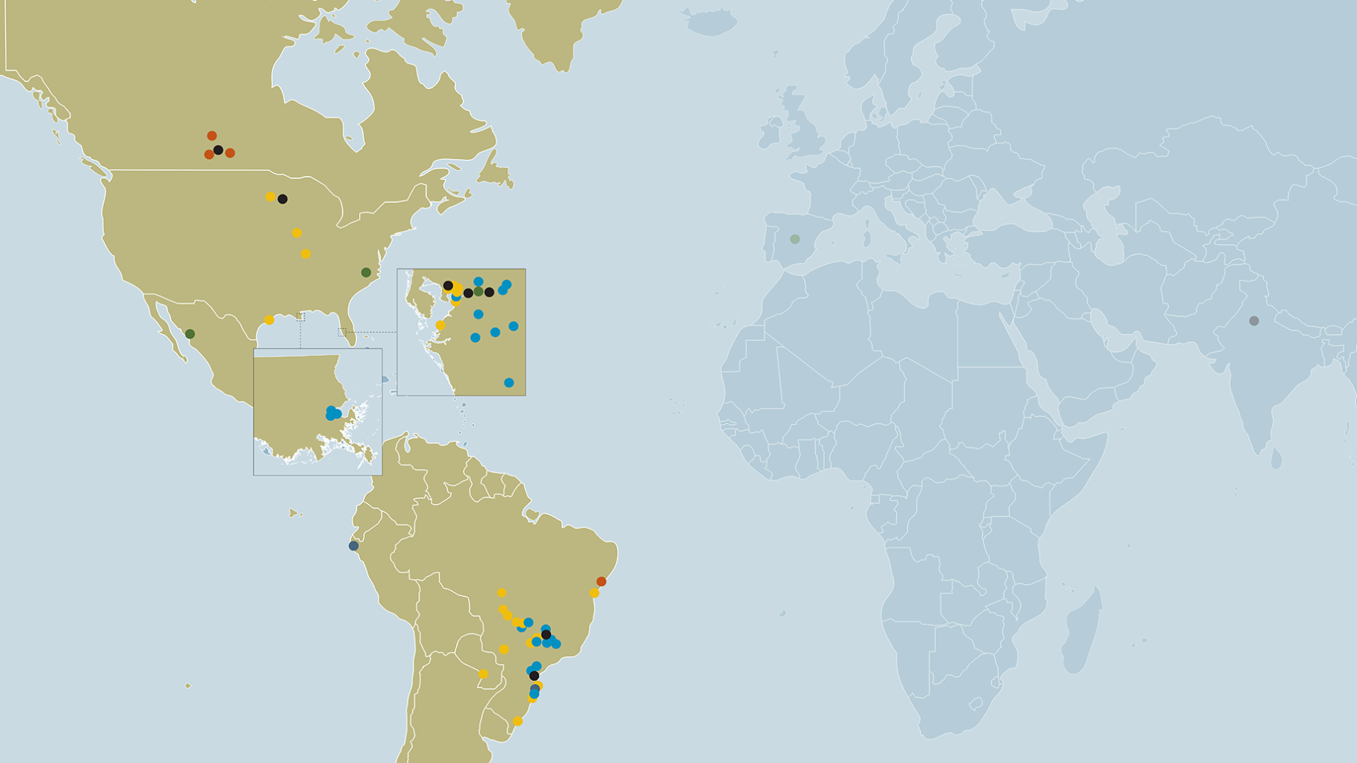 North-South America Map